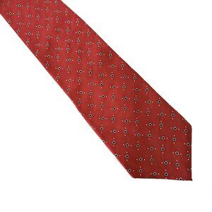 NAUTICA Mens Silk Neck Tie Red Geometric Flower Foulard Professional Classic 57”